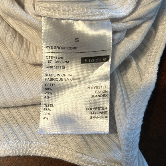 Elodie Women’s White Snap Bodysuit Small EUC - Picture 8 of 8